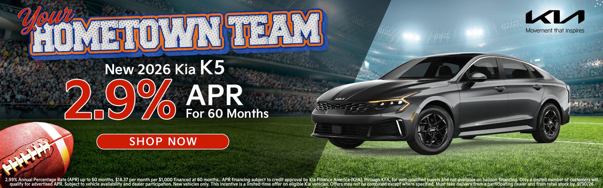 2026 K5 2.9% for 60 months