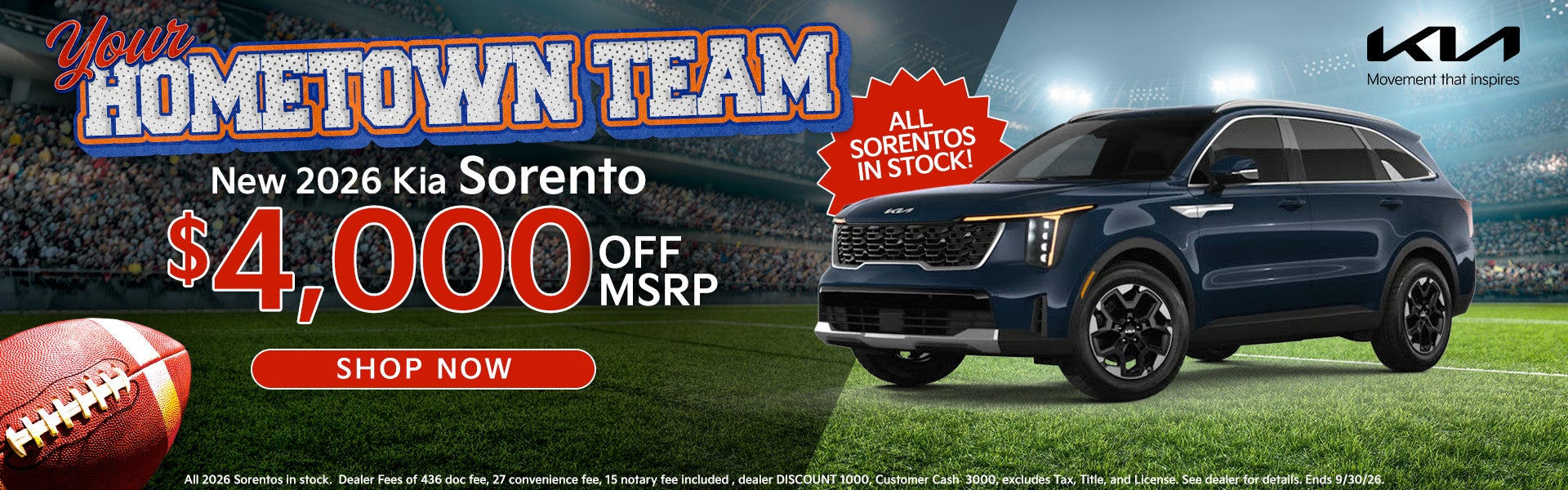 2026 Sorento $4000 off MSRP