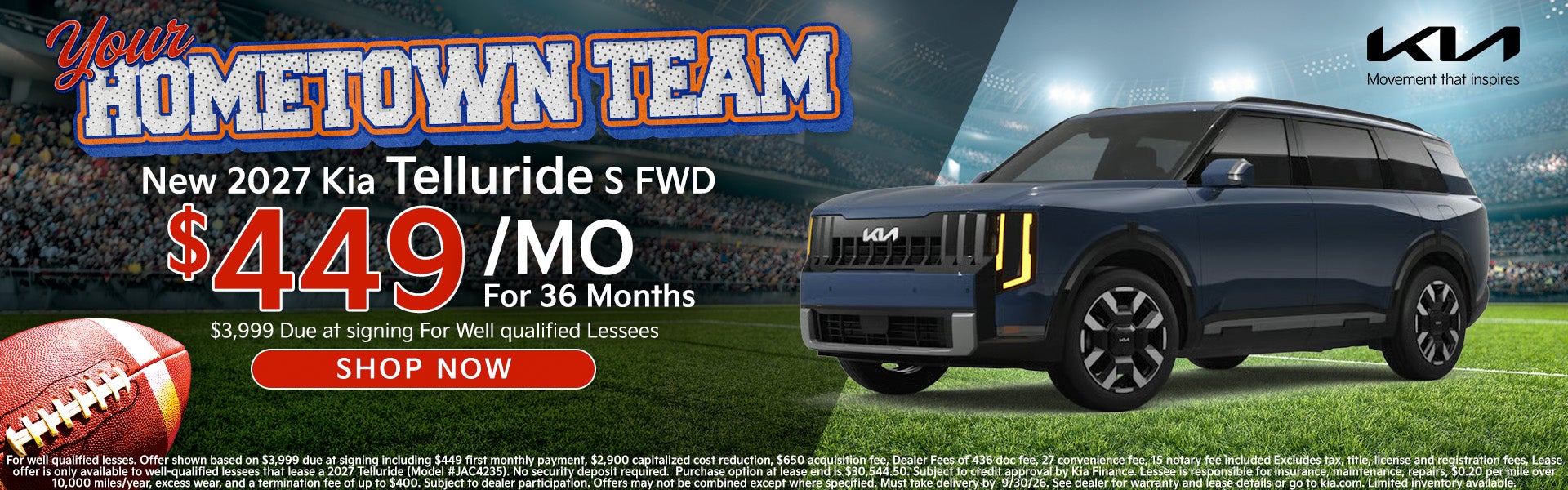 2026 Telluride $449 a month lease