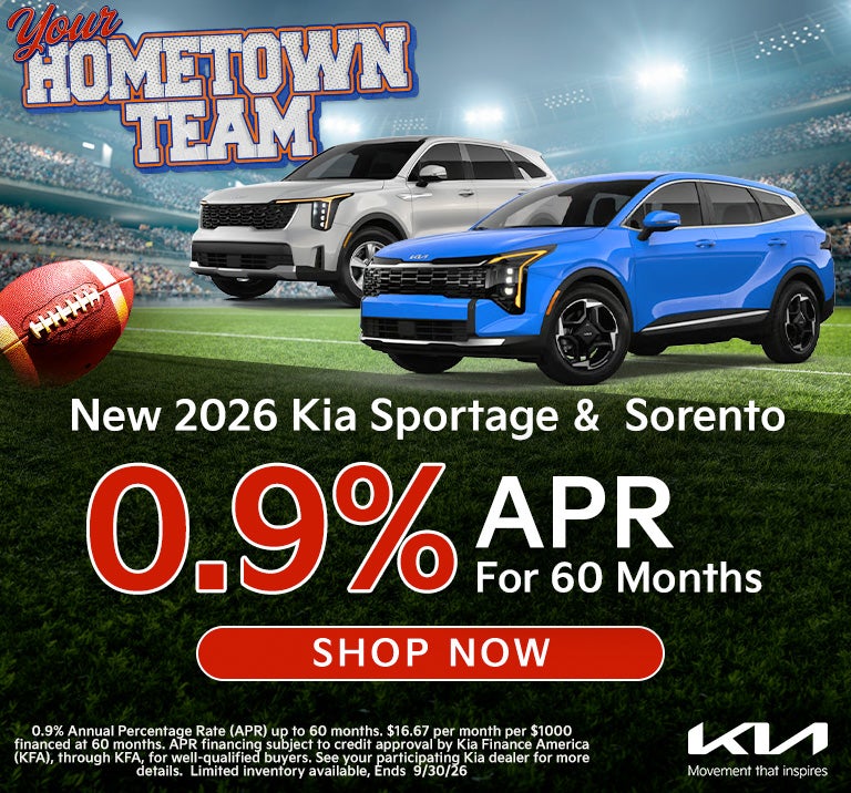Sportage and Sorento 0.9% for 60 month