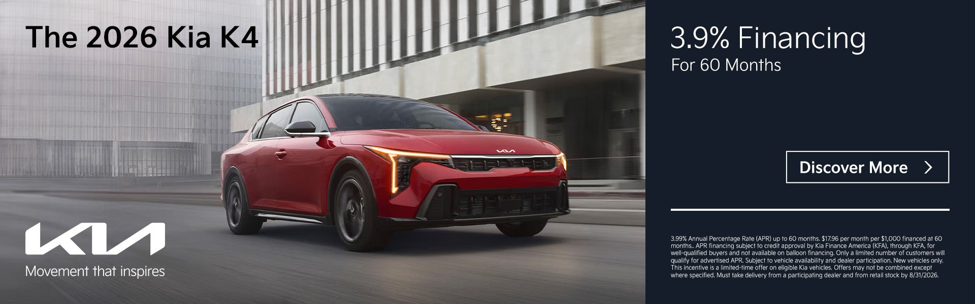 2026 K4 3.9% apr for 60 months