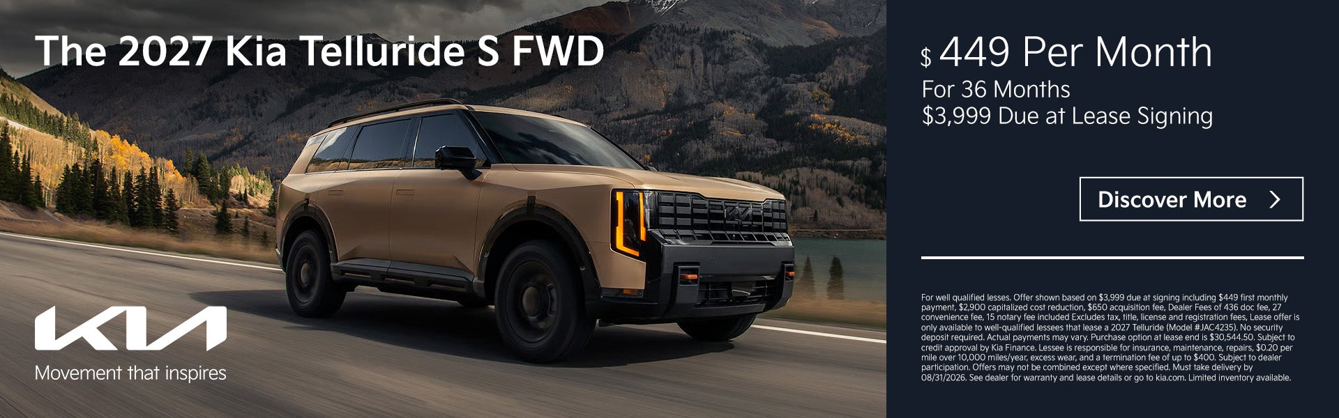 2027 Telluride 449 a month lease