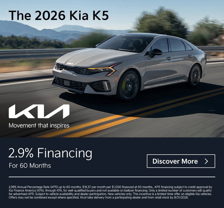 2026 K5 2.9% apr for 60 months
