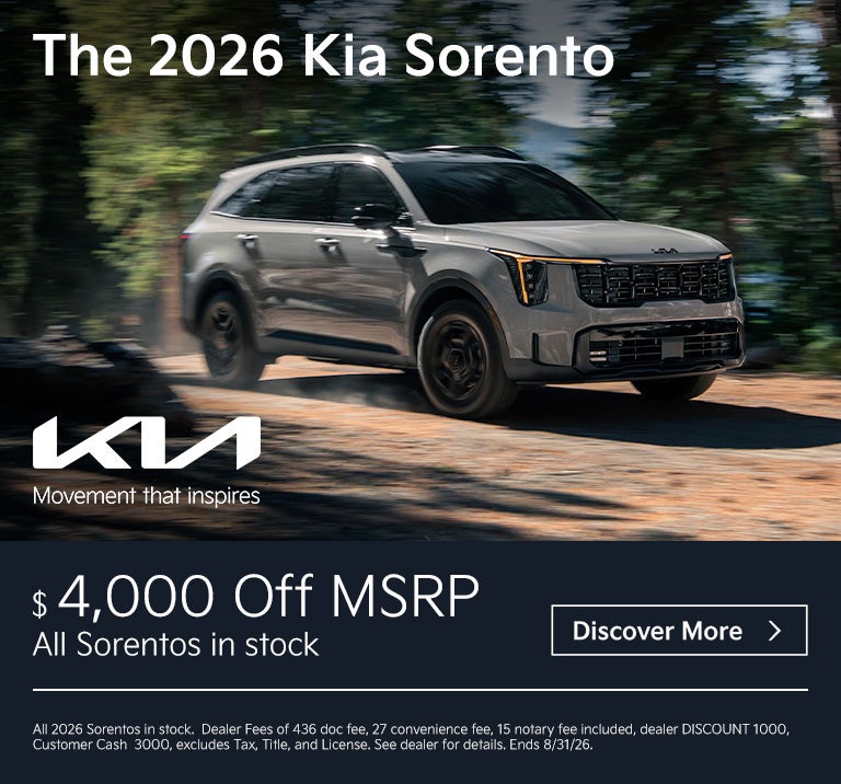 2026 sorento $4000 off MSRP