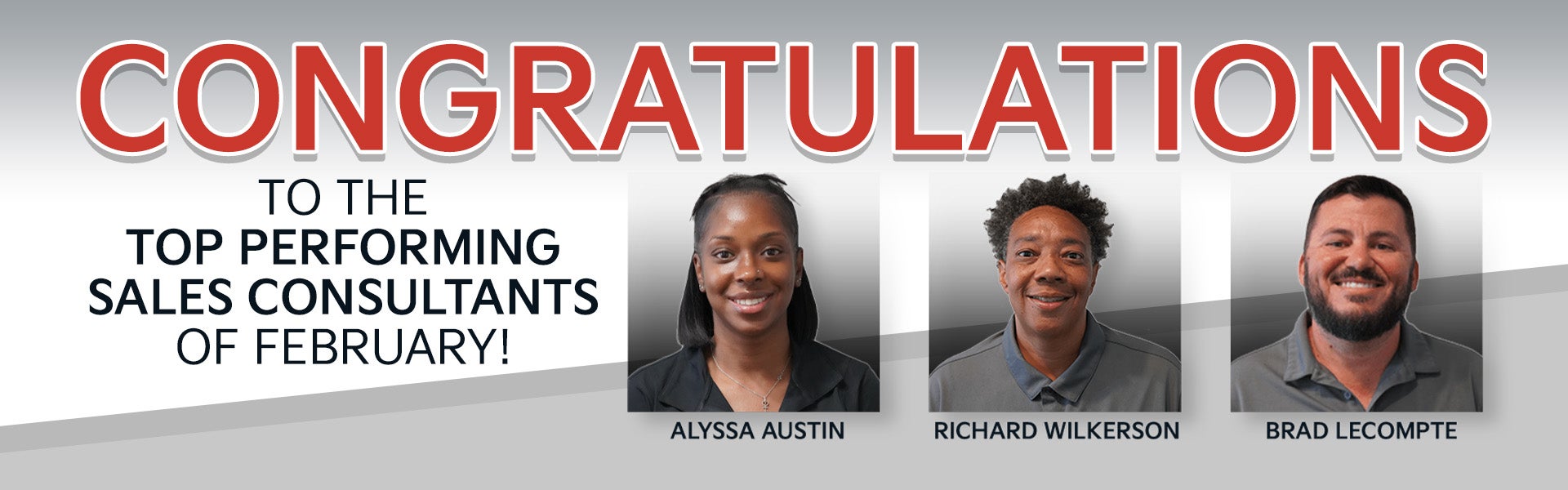 Congrats to the Top Performing Sales Consultants of February