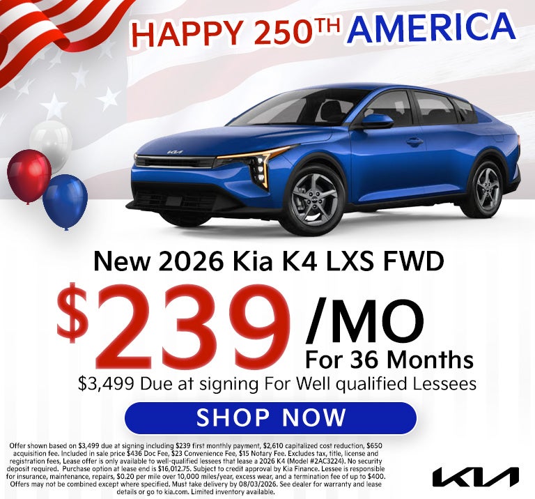 2026 k4 $239 a month 36 month lease