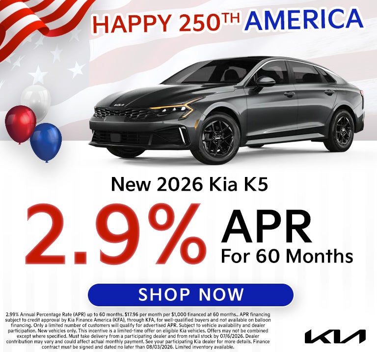 2026 k5 2.9% APR for 60 months