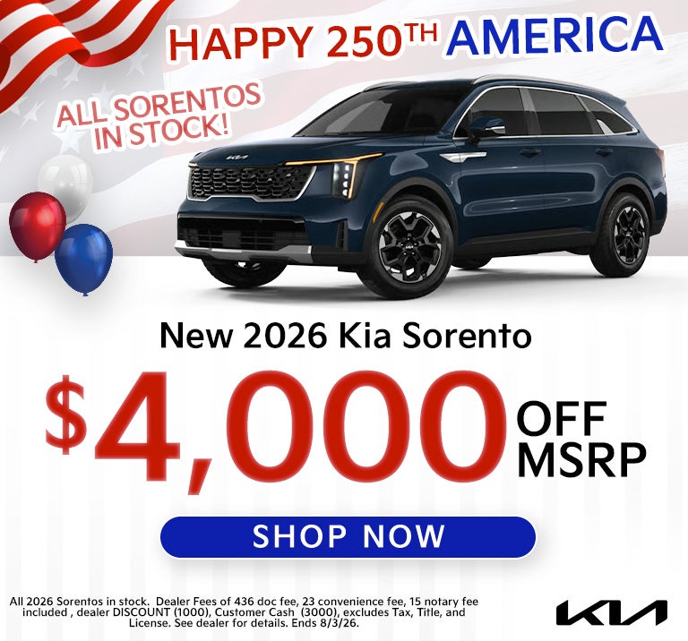 2026 Sorento $4000 in total savings