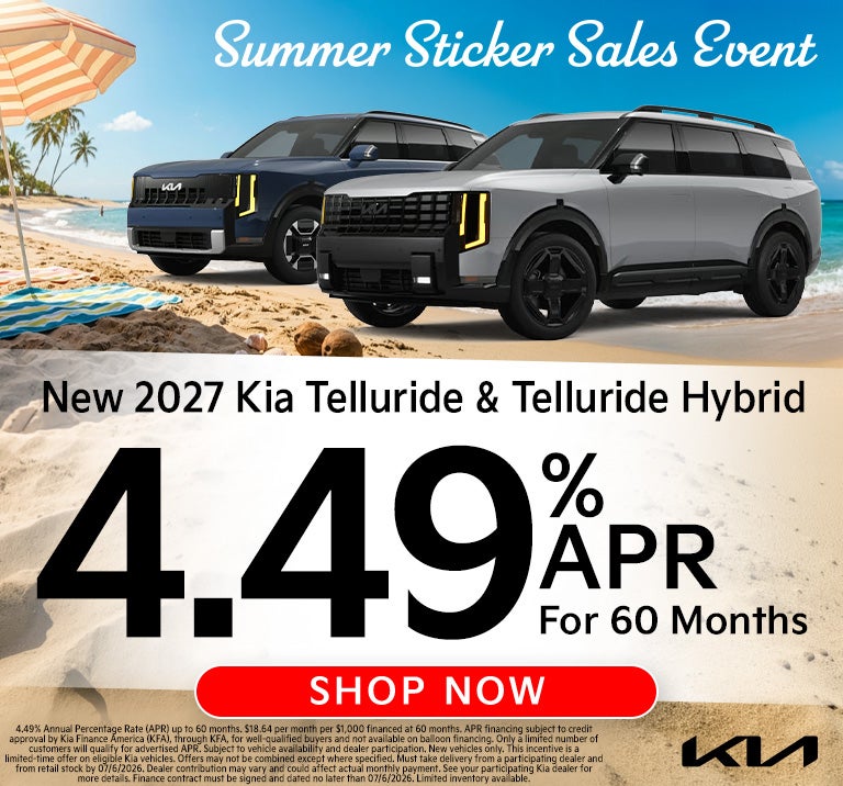 2027 Telluride and Telluride Hybrid 4,49% APr for 60 months