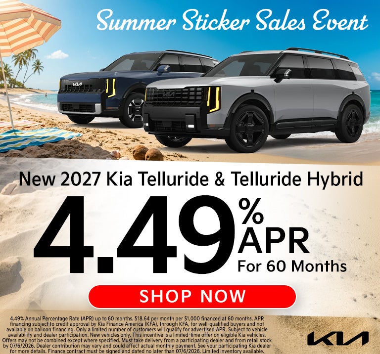 2027 Telluride and Telluride Hybrid 4,49% APr for 60 months
