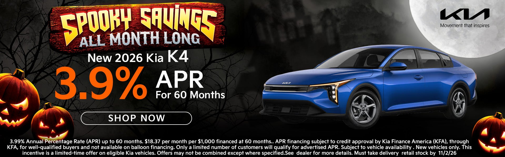 2026 K4 3.9% apr for 60 months