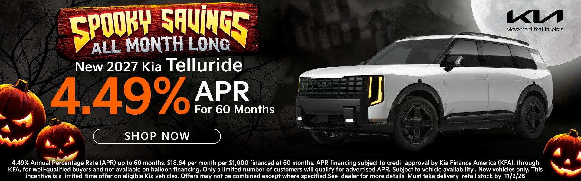 2027 Telluride 4.49% APR for 60 months