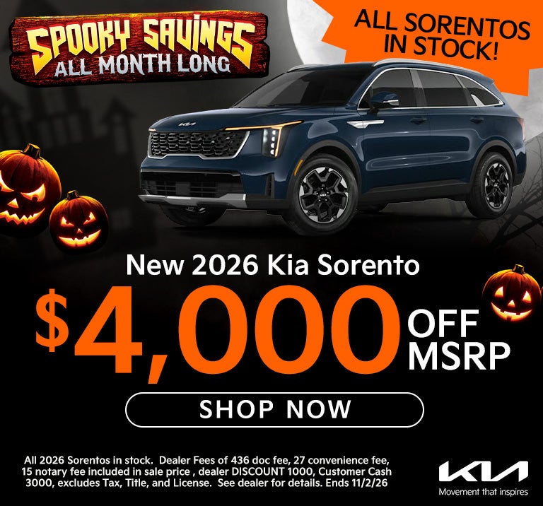 2026 sorento $4000 off MSRP